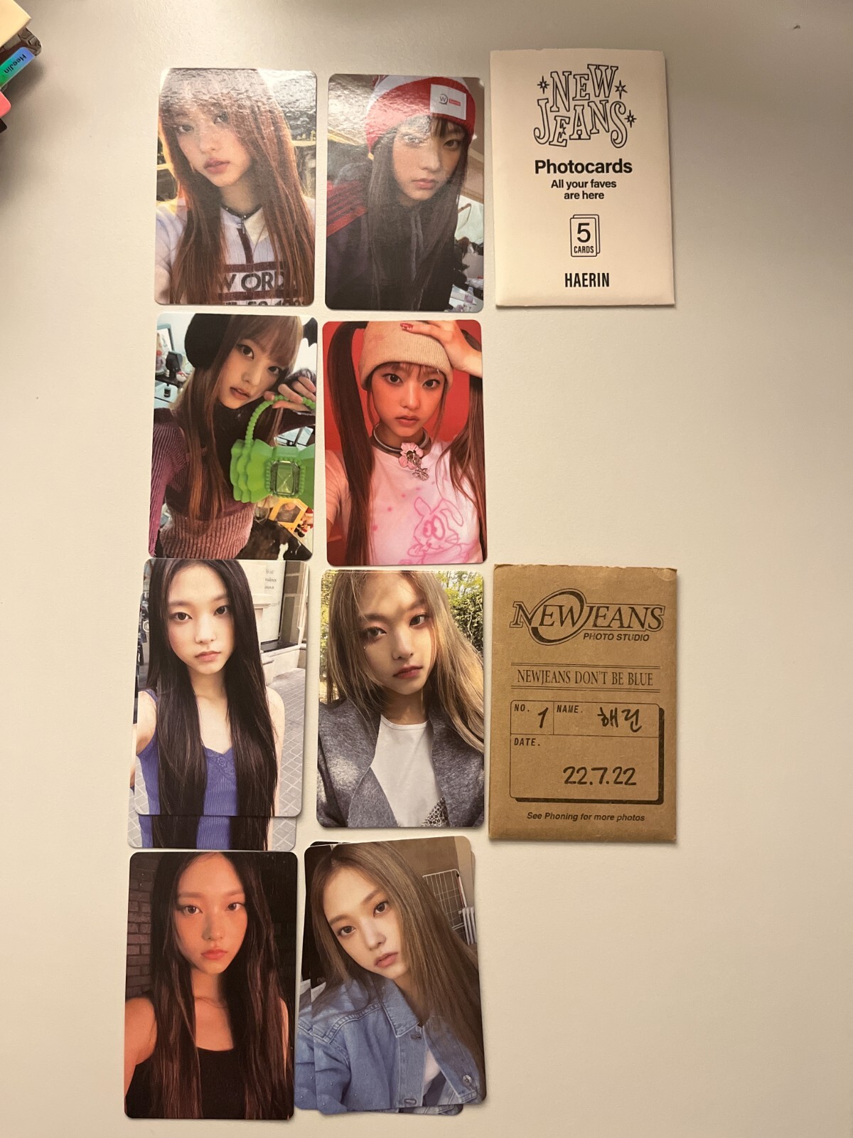 New Jeans HAERIN セルフィーカード 5枚セット Haerin Official 2pcs Photocard NewJeans OMG New Jeans