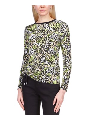 MICHAEL MICHAEL KORS Женский черный топ с длинным рукавом и вырезом лодочкой Petites P\XS