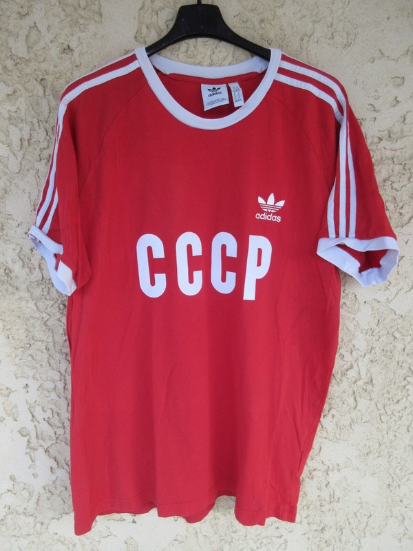 T-Shirt Adidas Cccp Vintage Coton Jersey Urss Collection Trikot Rouge Xl