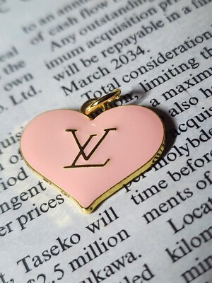 LOUIS VUITTON BUTTON PINK LARGE 25 MM GOLD TONE ZIP PULL 1 PC