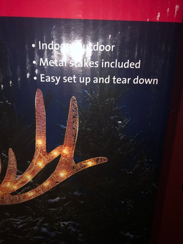 5 FT PRELIT CHAMPAGNE BUCK DEER REINDEER CHRISTMAS OUTDOOR LAWN DECORATION