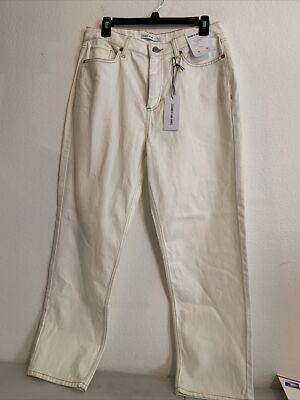 NWT Elizabeth And James Women s Straight Jeans Sz 12 White Retail $50 (MW-530)
