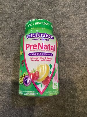 Vitafusion prenatal Gummy Vitamins Raspberry Lemonade Favor 90 Gummies Exp.09/24