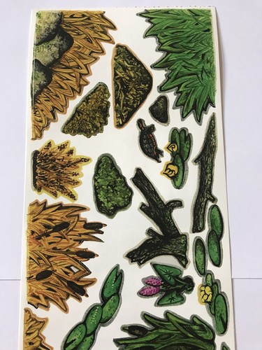 WETLANDS THEMED NOTSOCUTE STICKERS 5X12 INCH SHEET CATTAILS TURTLE LILY PAD POND