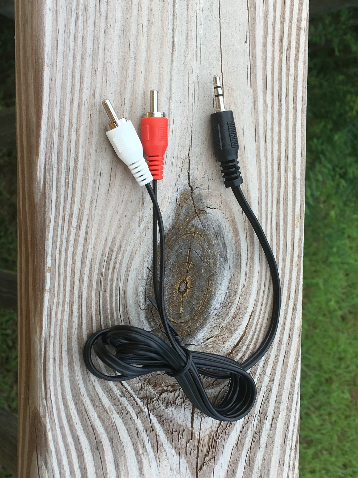 Brand New Generic Dual RCA Male To 3.5mm Stereo Male Cable, 3 Ft. Long, Black.