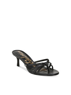 

SAM EDELMAN Женские черные кожаные сандалии Jedda с круглым носком без шнуровки 9,5 м, Черный, H0259L2