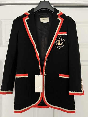 ジャケット GUCCI Cotton blazer with iconic gucci crest buttons Gucci Light Brown Monogram Blazer Jacket – Savonches