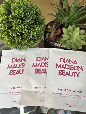 Diana Madison Beauty The Glow Factor Sheet Mask x 3