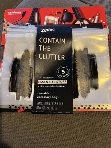 Ziploc Contain The Clutter Chic Collection Accessory Bags 5 ba...