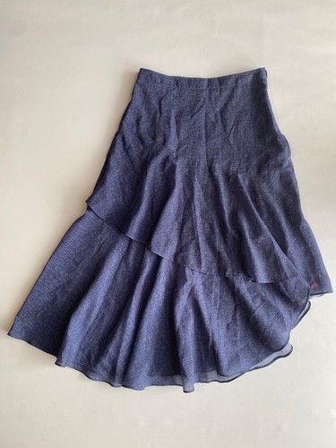 A/X ARMANI EXCHANGE Women's Blue Embroidered Logo Maxi Skirt