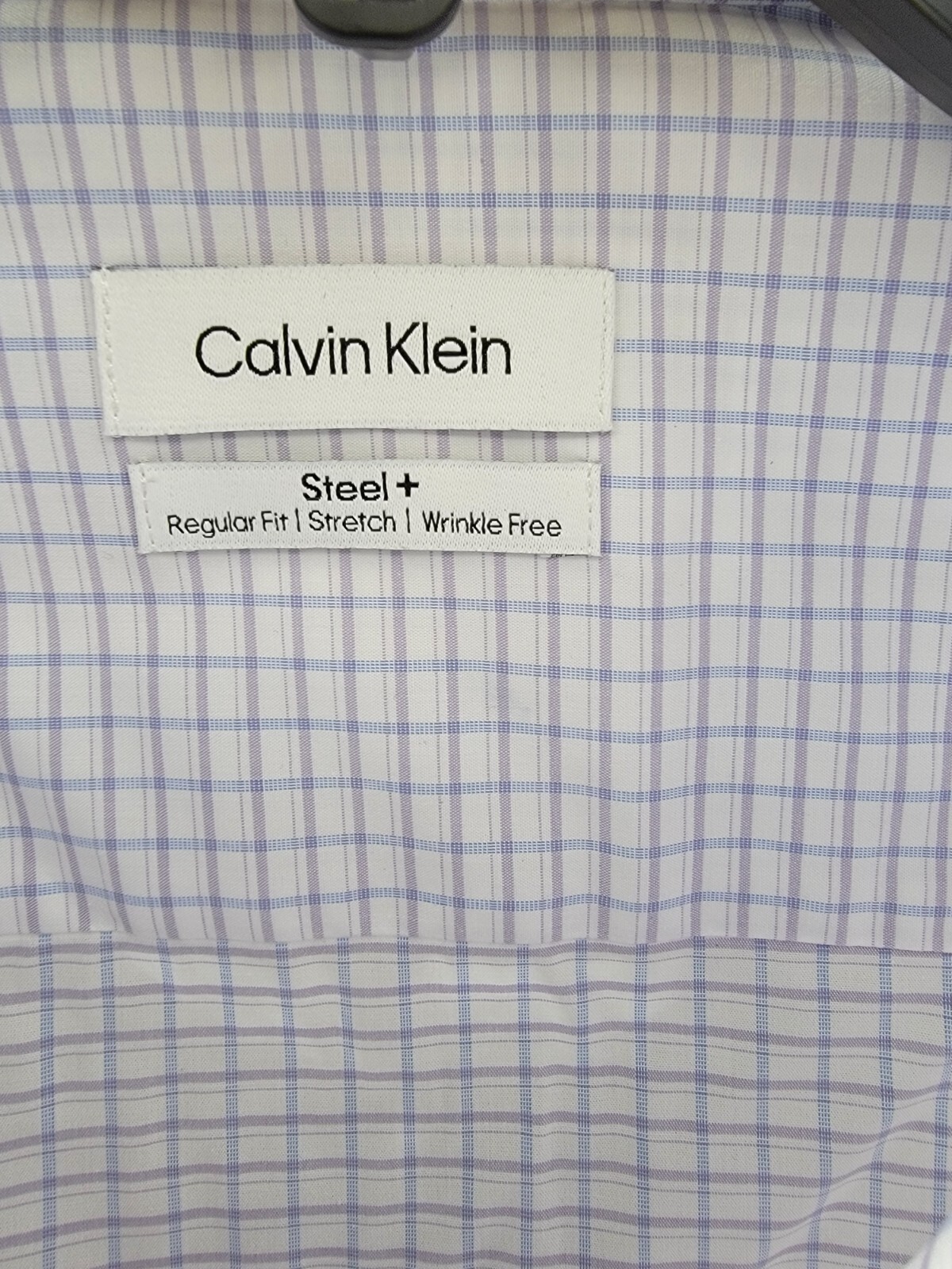 Calvin Klein Steel + Regular Fit Stretch Dress Shirt Men's 17.5 32-33 Blue Multi - Picture 16 of 17