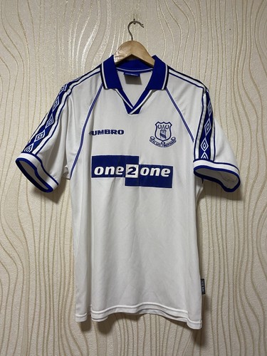 ウェア 95 AWAY UMBRO Everton FC #10 M UMBRO Everton FC 1995 Away Jersey Shirt M Vintage NEC Logo