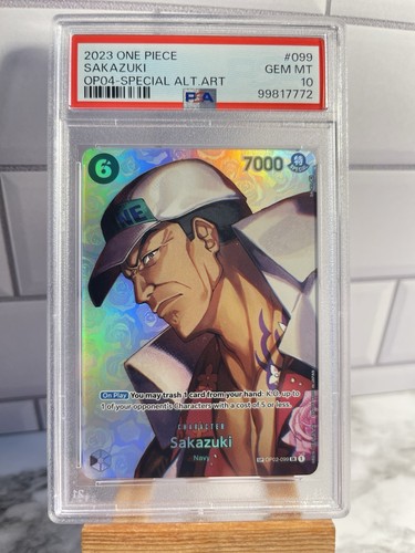One Piece Card Game Sakazuki Alt Art OP02-099 SR ENG SP - PSA 10