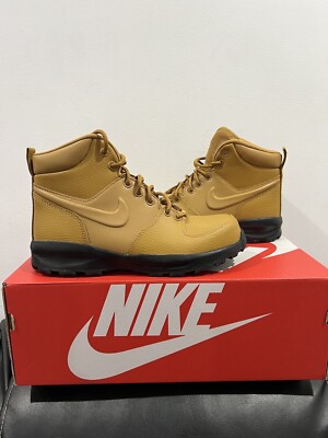 NIKE MANOA LEATHER (GS) Boot Sneaker Wheat / Black (BQ5372-700) Size 5 New