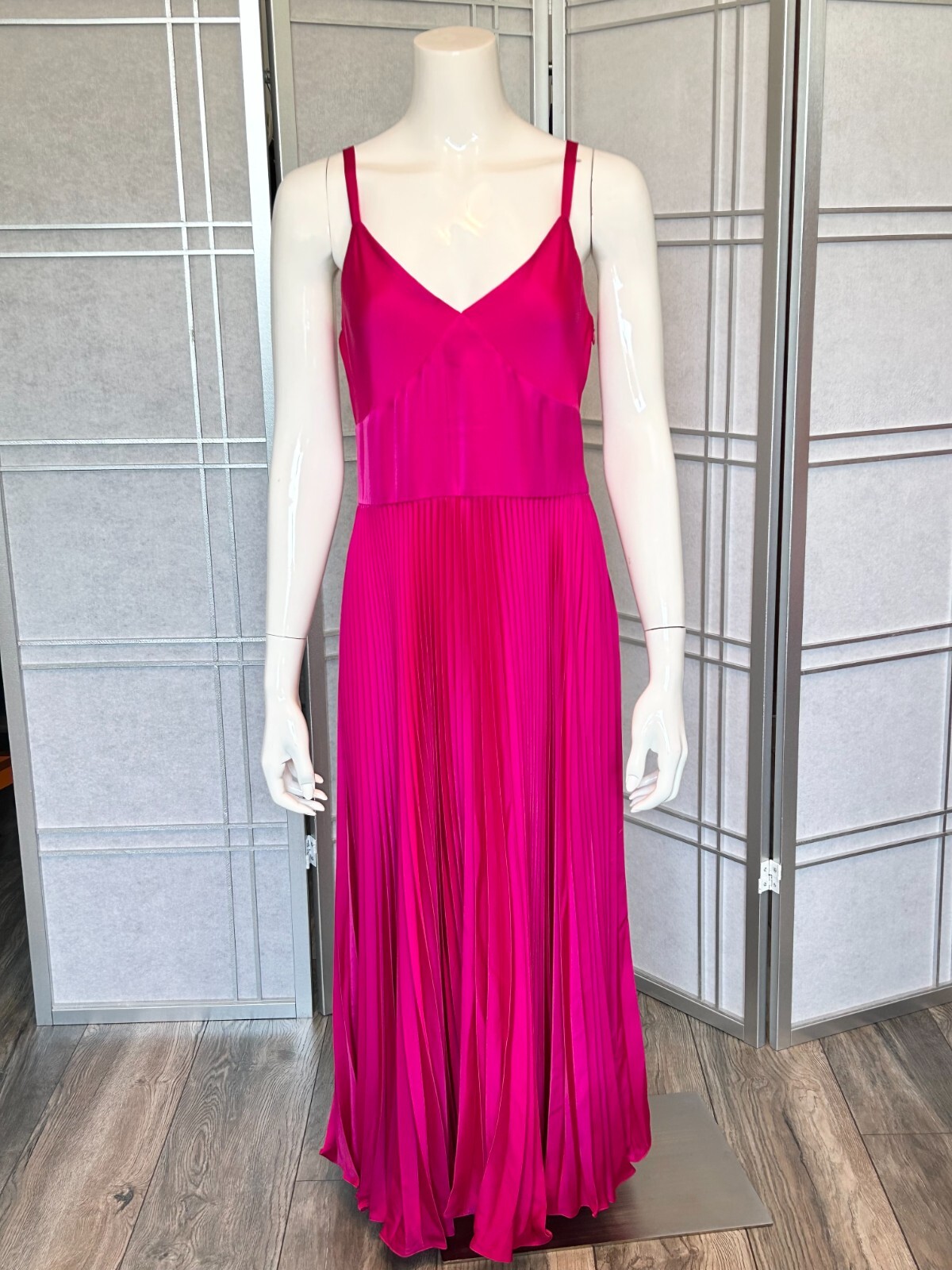 ralph lauren pink silk dress Polo Ralph Lauren Long Silk Slip Dress in Magenta Pink - Size 8
