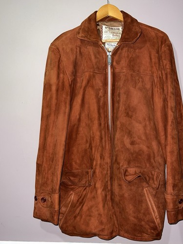 VINTAGE MCGREGOR SUEDE QUILON MILIUM CAR COAT sz 42 made in VINTAGE MCGREGOR SUEDE QUILON MILIUM CAR COAT sz 42 made in