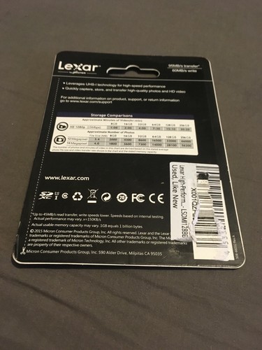 Lexar 128GB Micro SD SDXC TF Memory Card Class 10 633X 95MB/s HD 4K + SD Adapter