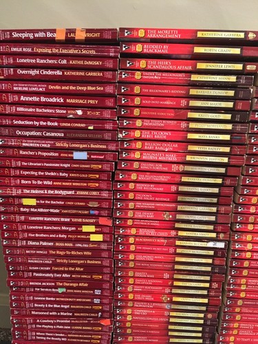 Lot of 165 Harlequin Silhouette Desire Romance Novels PB Red Cover $.50 per Book