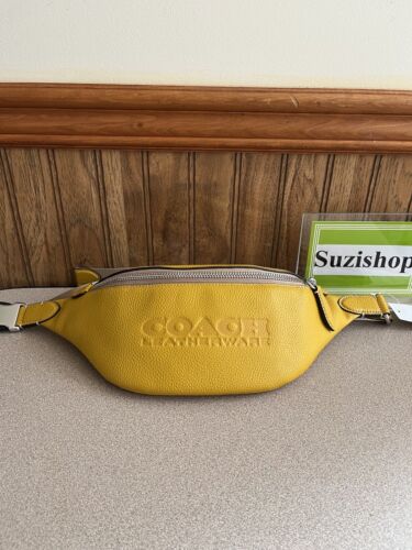 Coach Charter belt bag 7 pebble leather yellow gold C6291 | eBay Coach Charter belt bag 7 pebble leather yellow gold C6291 | eBay