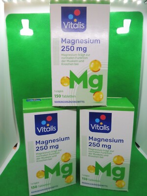 3 x Vitalis  Magnesium, 250 mg; á 150 Tabletten/Packung (59,49 /kg)