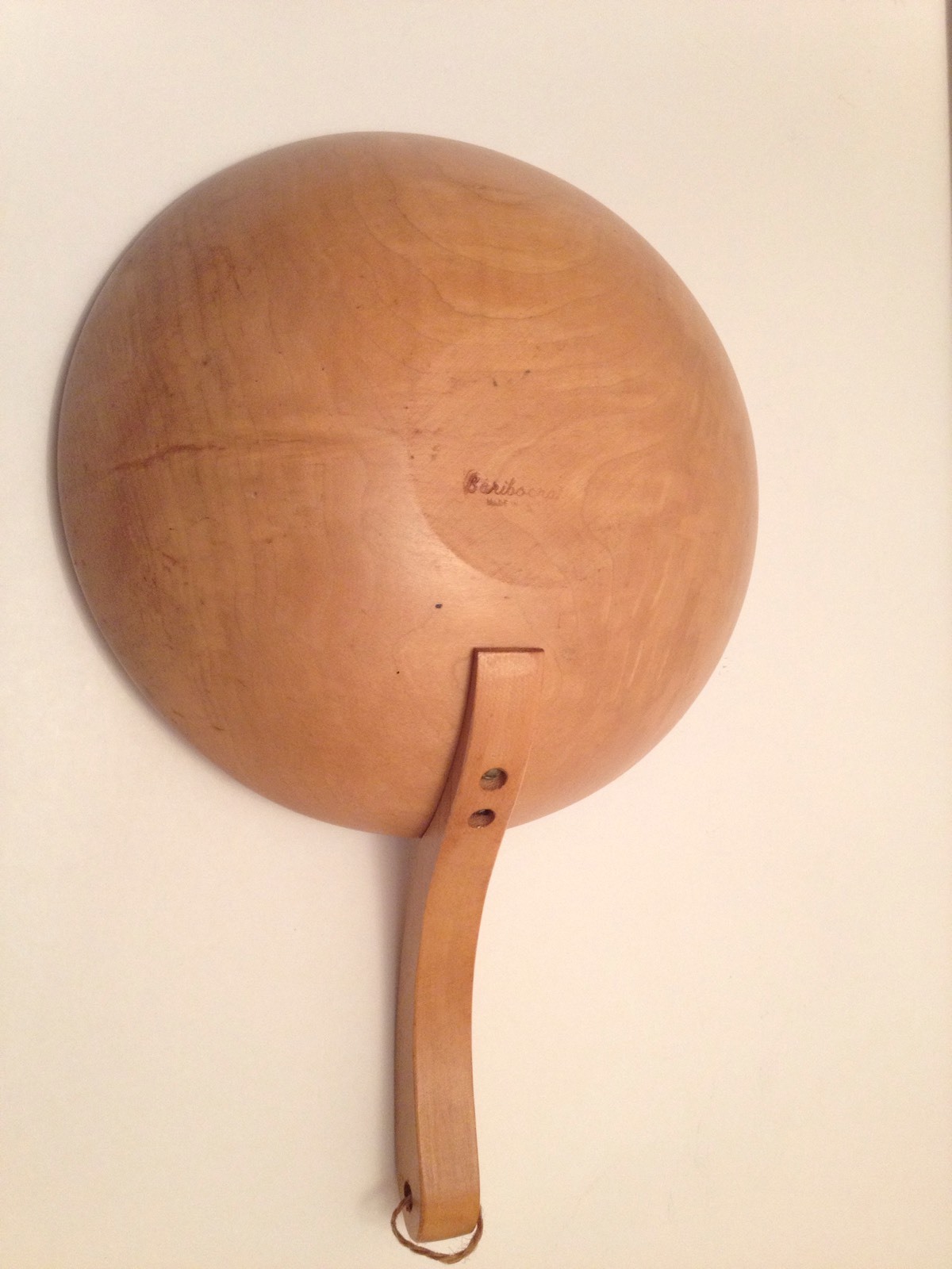 Vintage Baribocraft Canada Wooden Skillet Handled Bowl