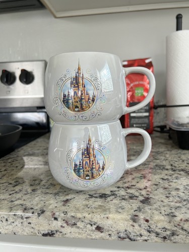 (2) Disney World 50th Anniversary Mugs - White