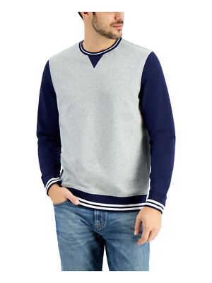 

CLUBROOM Мужская серая толстовка с круглым вырезом и длинными рукавами с цветными блоками, Серый, 100119398MN