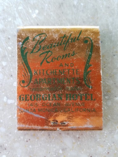 Vintage Matchbook Georgian Hotel Ocean ave. Santa Monica CA full unstruck j79