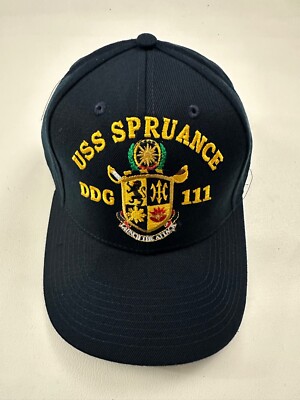 New The Corps USS Spruance DDG 111 Logo Blue Baseball Cap Hat One Size