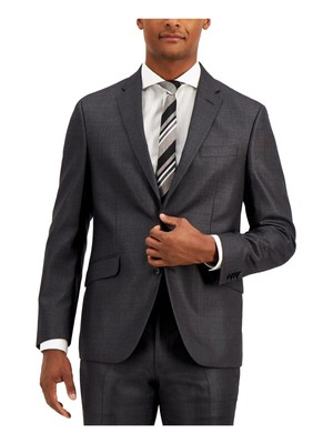 

REACTION KENNETH COLE Mens Grey Stretch Tapered Slim Fit Performance Stretch, Серый