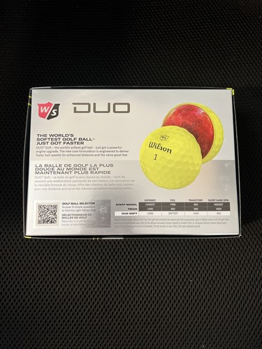 Wilson Staff DUO Yellow Golf Balls.  12 Premium Golf Balls NEW