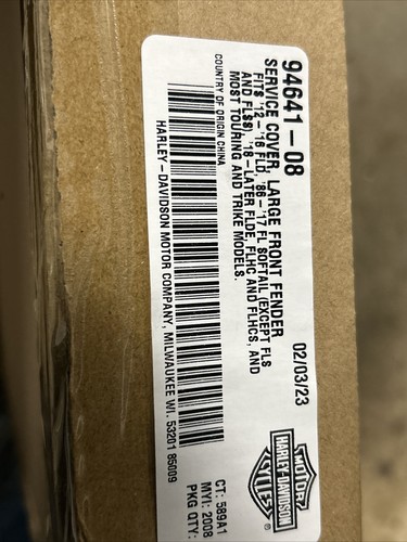 Genuine Harley-Davidson Service Cover, Large Front Fender 94641-08