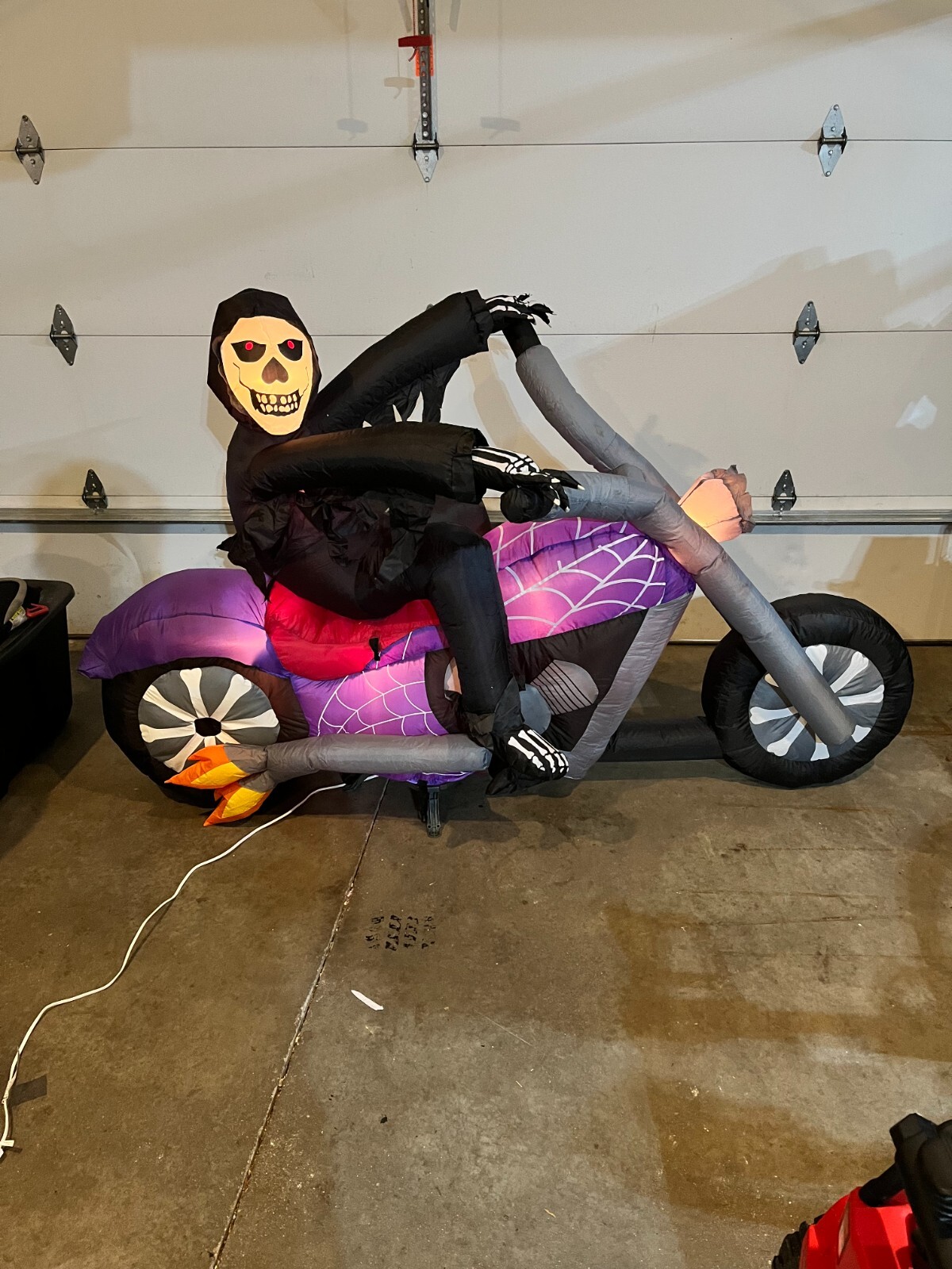 Gemmy 7.2 ft Long Lighted Reaper on Motorcycle Home Accents
