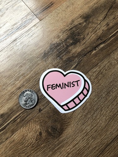 Feminist Heart Cartoon Cute Decal Vinyl Sticker Water Bottle Laptop Waterproof