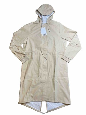 Rains - Unisex Raincoat- String W Parka - Sand - Size M - NWT