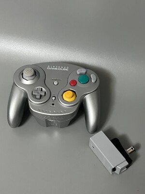 Nintendo Gamecube OEM Wavebird Wireless Controller Platinum W/Receiver - Tested