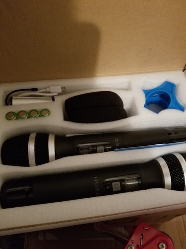 Hotec 25 Channel UHF Wireless Microphone Dual With Mini Portable Receiver 1/4