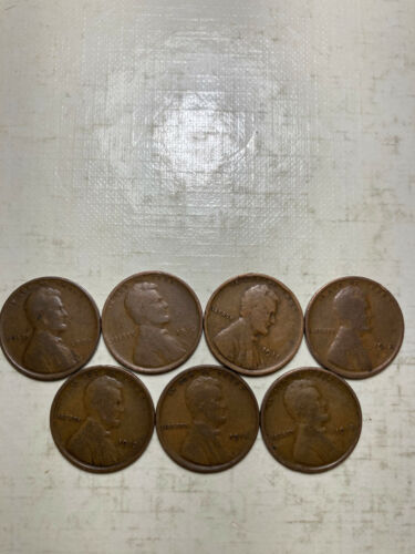 1909-P---1915-P LINCOLN WHEAT CENT PENNY SET, 7 COINS