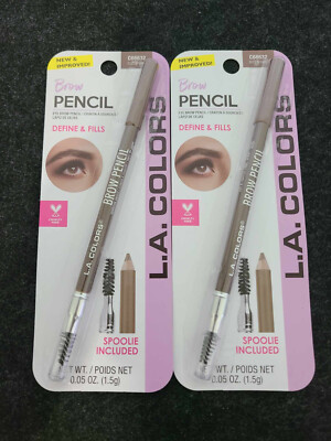New with box - 2 Soft Brown Brow Pencil Spoolie Included C68632 L.A. Colors