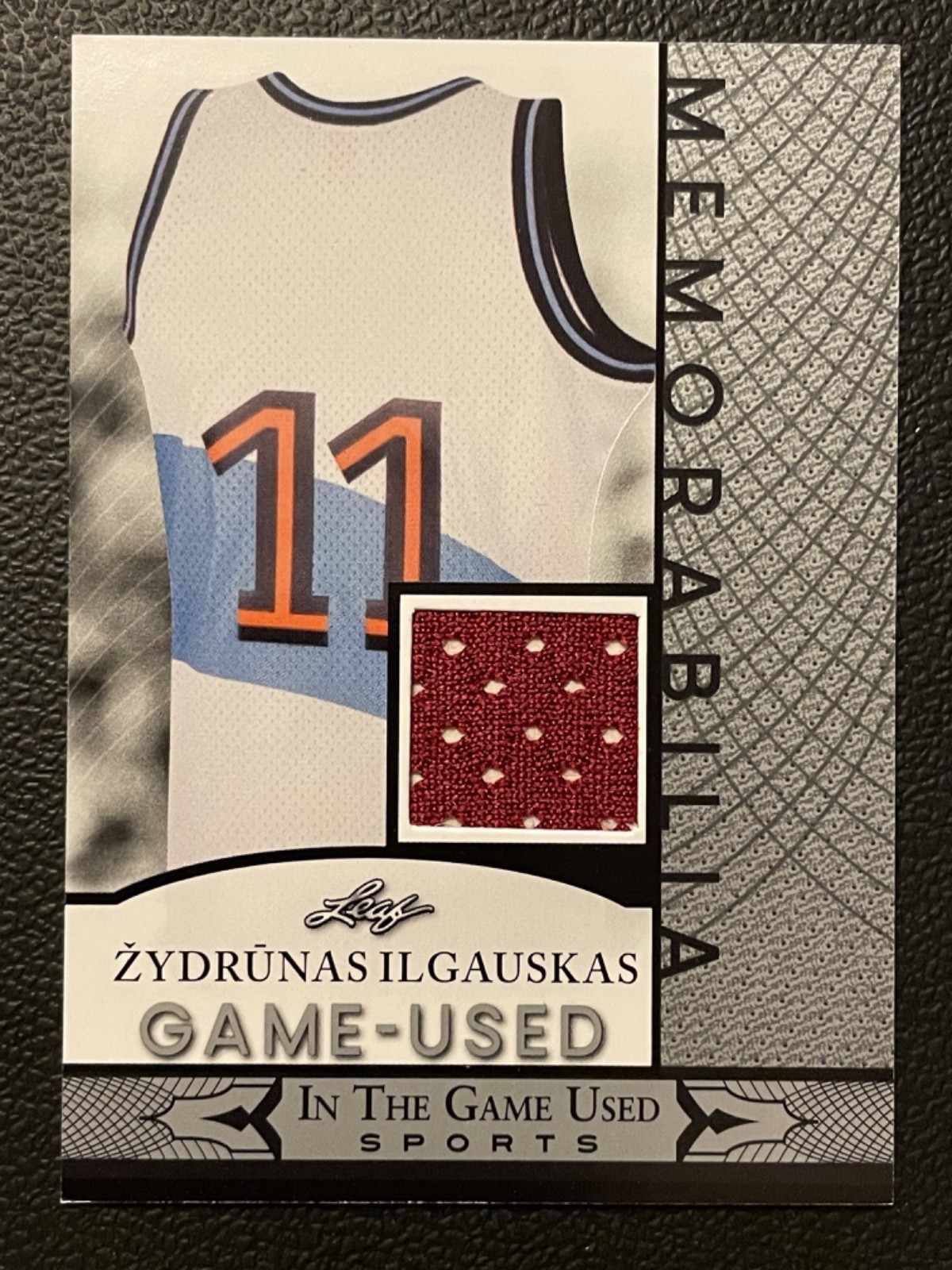 2024 Leaf In The Game Used Memorabilia Silver Žydrūnas Ilgauskas Jersey