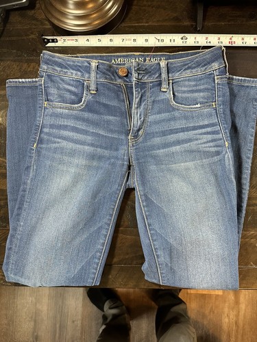 American Eagle Women’s Jean Leggings Jeggings Size 6 Super Stretch X Blue Denim
