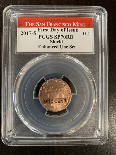 2017-S Lincoln Cent Enhanced PGCS SP70RD San Francisco Label First Day Issue