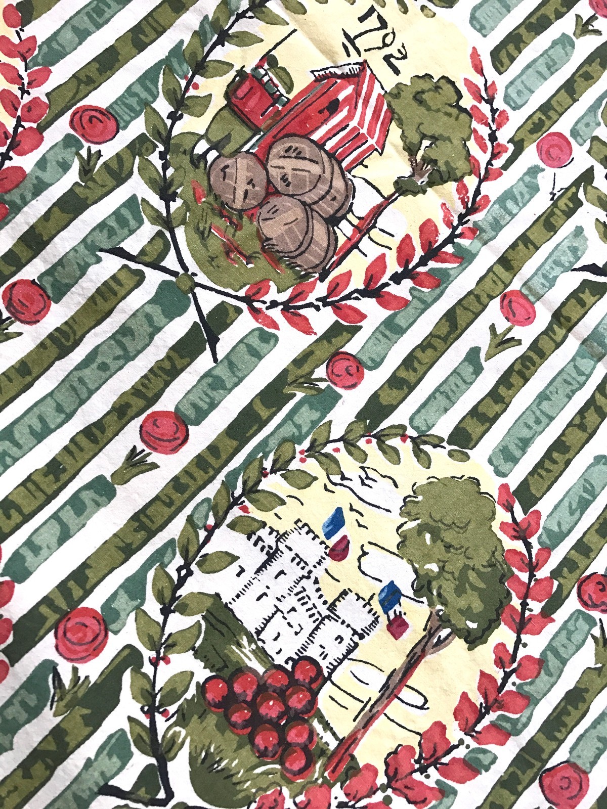 Vintage 1950s Novelty Print Fabric French Marseillaise from Greeff - 2 Yards