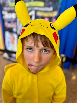 Pokemon Pikachu Hooded Jumpsuit Classic Childs M 8 Halloween Costume