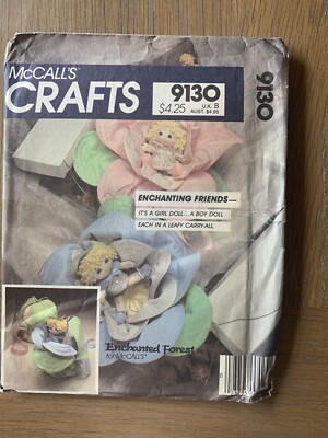 Vintage McCalls Crafts Sewing pattern Flower Leaf Doll Enchanted Forest 9130