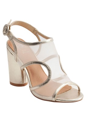 

GC SHOES Женские босоножки Claire с круглой пяткой и пяткой в сетку золотого цвета, размер 7,5 м, Золотой, CLAIRE