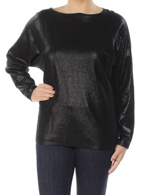 

Черный женский топ с вырезом лодочкой и длинными рукавами RALPH LAUREN