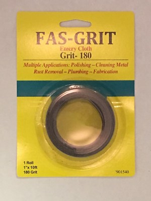 Fas-Grit 1'' x 10' Emery Cloth-Grit 180 Aluminum Oxide Multiple Applications