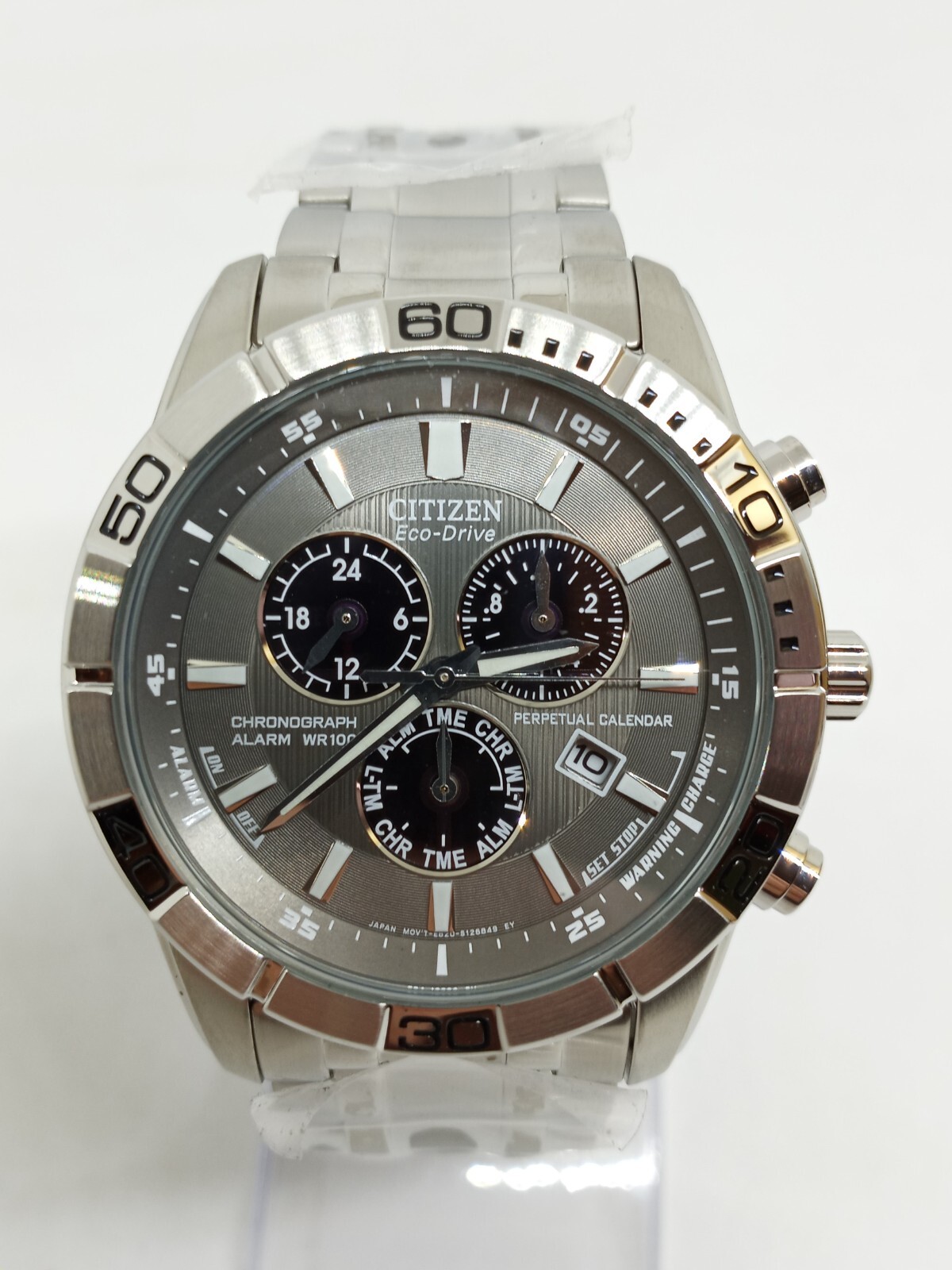 Pre-owned Citizen Eco-drive Brycen Bl5450-54h Men's 44mm Chronograph S/steel Watch