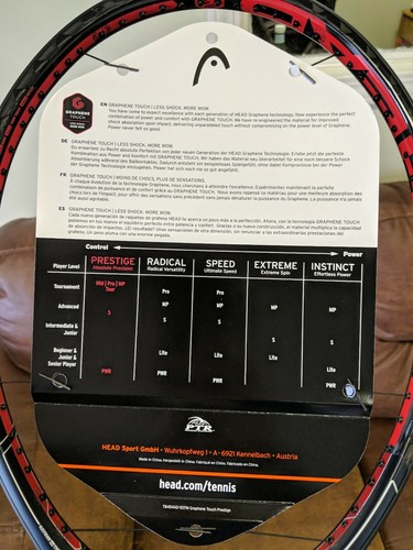 New HEAD Graphene Touch PRESTIGE TOUR RACKET Racquet 4 1/4